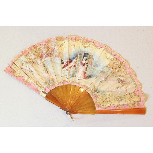 359 - A collection of fans, 19th century and later, to include a boxed George III example with hand painte... 