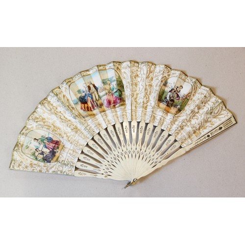 359 - A collection of fans, 19th century and later, to include a boxed George III example with hand painte... 