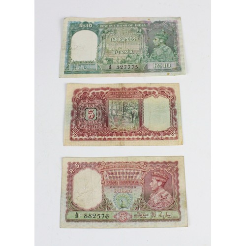 156 - A collection of world bank notes, predominately post-war examples, including Dutch East-Indies, Lire... 