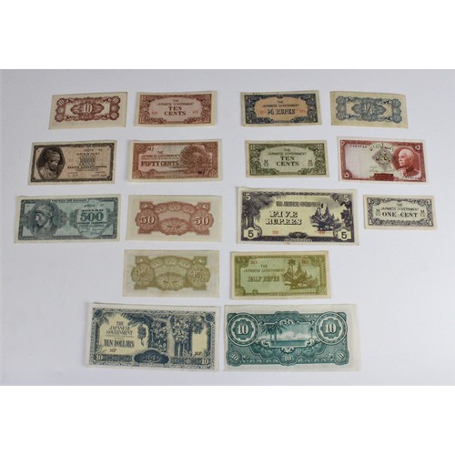 156 - A collection of world bank notes, predominately post-war examples, including Dutch East-Indies, Lire... 