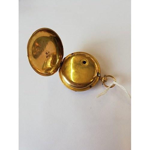 131 - A Victorian 18ct gold open face pocket watch, marks for Chester 1862, the round gold toned dial with... 