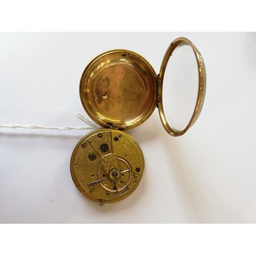 131 - A Victorian 18ct gold open face pocket watch, marks for Chester 1862, the round gold toned dial with... 