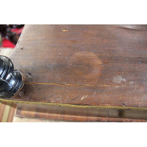 831 - A 19th century Italian marquetry and burr thuya folding card table, the rectangular top centred with... 