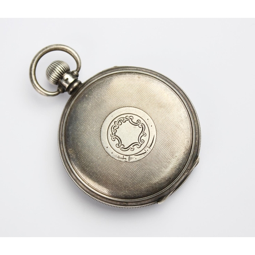 155 - A George V silver open face pocket watch, the round white enamel dial with black Roman numerals and ... 