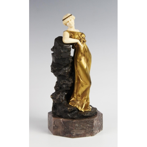 379 - An Art Deco gilt bronze and ivory figure in the manner of Johann Philipp Ferdinand Preiss, early 20t... 