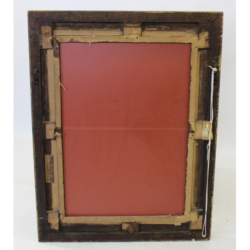 388 - A 19th century and later gilt wood and gesso wall mirror, the later mirrored plate within a frame mo... 