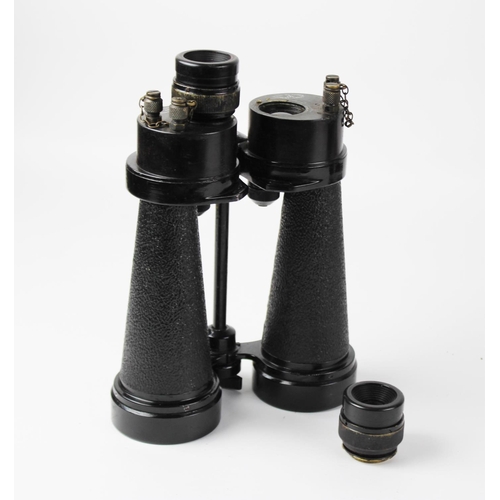 390 - A pair of Barr & Stroud CF41 7X binoculars, 20th century, 24cm high, in leather case (at fault)