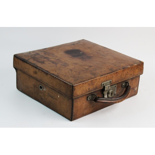 422 - An Asprey leather picnic case and contents, early 20th century, the cover embossed with 'Lady Beatri... 