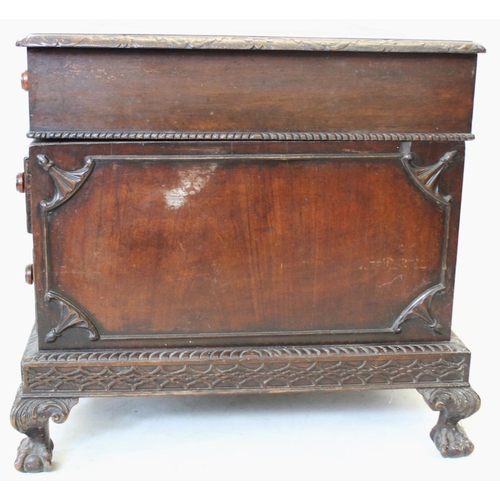 997 - A Victorian mahogany twin pedestal desk, the rectangular top with inset writing surface, enclosed by... 