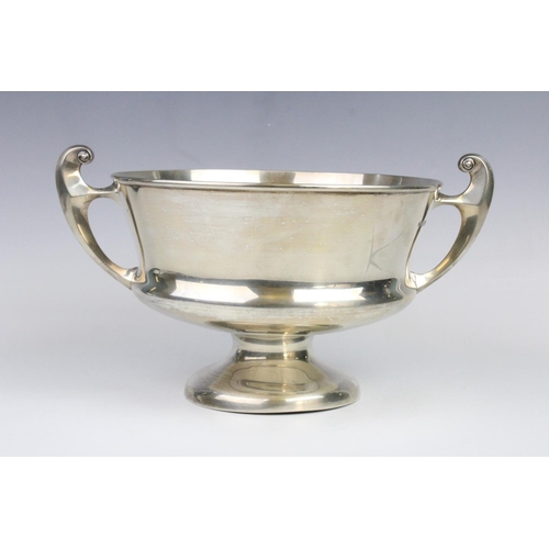 10 - An Edwardian silver twin-handled punch bowl by Horace Woodward & Co Ltd, London 1907, of tapered cir... 