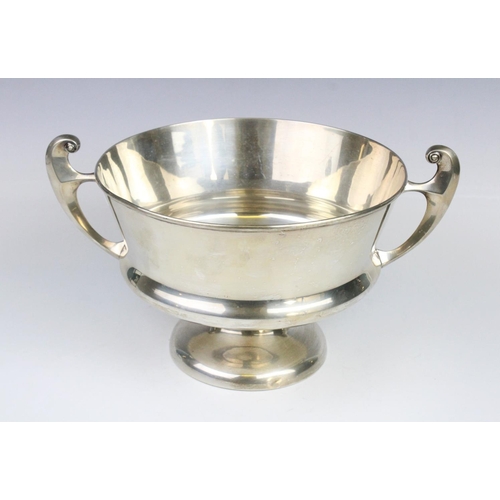10 - An Edwardian silver twin-handled punch bowl by Horace Woodward & Co Ltd, London 1907, of tapered cir... 