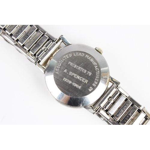 165 - A Gent's 1960's stainless steel Longines wristwatch, the circular silvered dial with baton markers, ... 