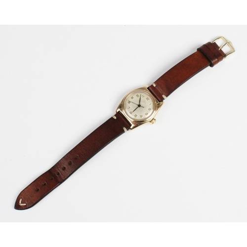 168 - A Gent's 1930's 9ct gold 'bubble back' Rolex Perpetual Chronometer wristwatch, the round dial with g... 