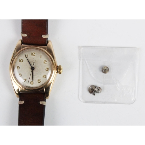 168 - A Gent's 1930's 9ct gold 'bubble back' Rolex Perpetual Chronometer wristwatch, the round dial with g... 