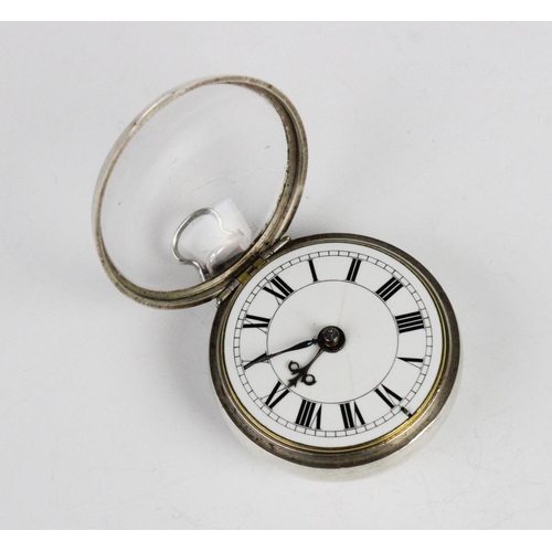 169 - A George III pair case pocket watch, the round white ceramic dial with Roman numerals, set to a plai... 