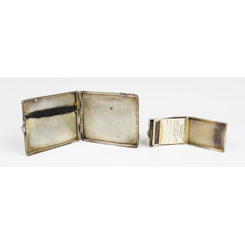 17 - An Art Deco silver vesta case by Asprey & Co, London 1938, of rectangular form with canted corners a... 