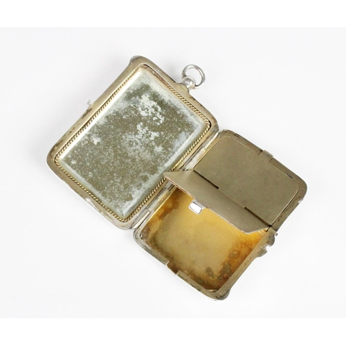 18 - A George V silver compact by Henry Williamson Ltd, Birmingham 1914, of plain polished rectangular fo... 