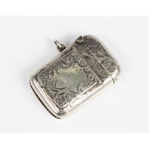 2 - An Edwardian silver combination vesta and stamp case by William Oliver, Birmingham 1906, of rectangu... 