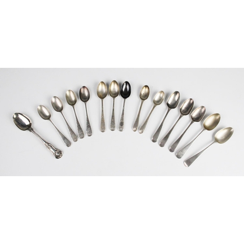 26 - A selection of George III and later silver teaspoons, to include three by Thomas Northcote, London 1... 