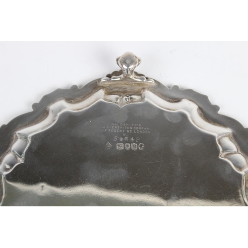 3 - A Victorian silver salver by Martin, Hall & Co, London 1887, of hexagonal form with pie crust border... 