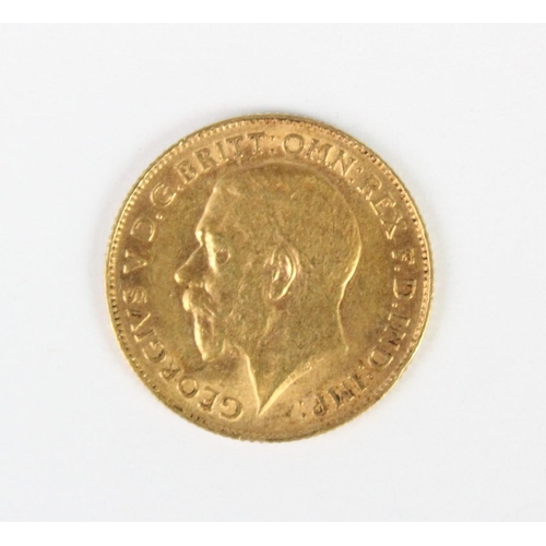 332 - A George V gold half sovereign, dated 1912, weight 3.9gms