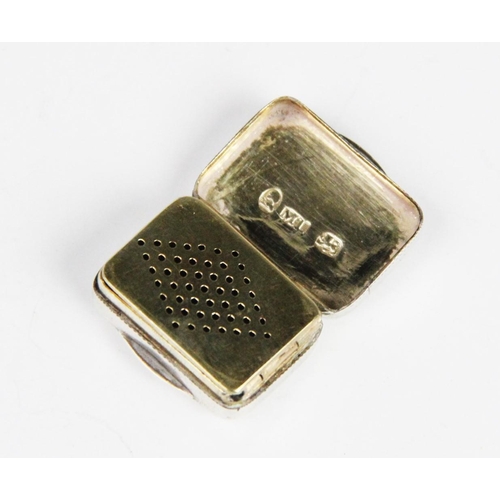 35 - A George III silver vinaigrette by Matthew Linwood, Birmingham 1811, of rectangular form, the cover ... 
