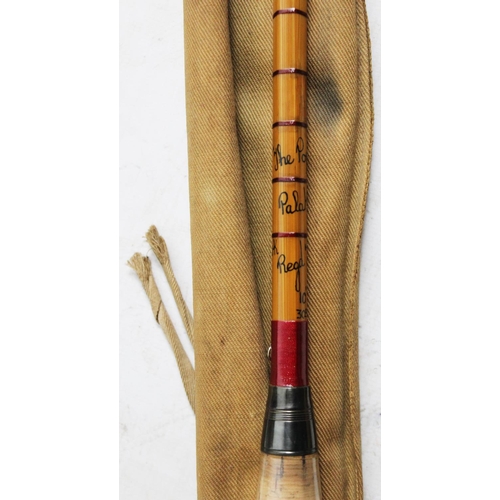 467 - A collection of fly fishing equipment, comprising: a 'The Pope Palakona' two piece split cane fishin... 