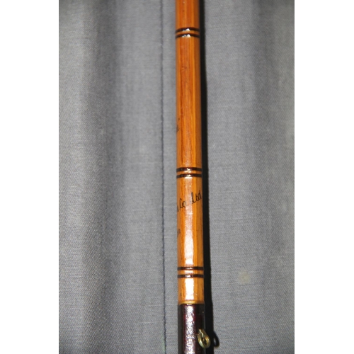 484 - A collection of four fishing rods, comprising; A C. Farlow & Co Ltd two-piece split cane 'Jubilee' t... 