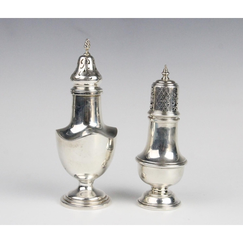 80 - A George V silver sugar caster by S Blanckensee & Son Ltd, Chester 1931, of baluster form with shape... 