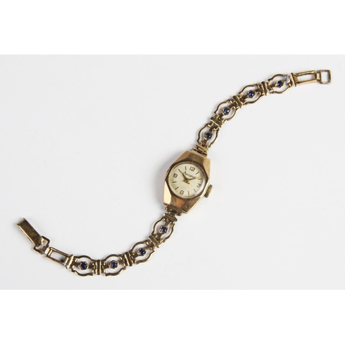 173 - A lady's vintage 9ct gold Accurist wristwatch, the round cream dial with Arabic numerals and baton m... 