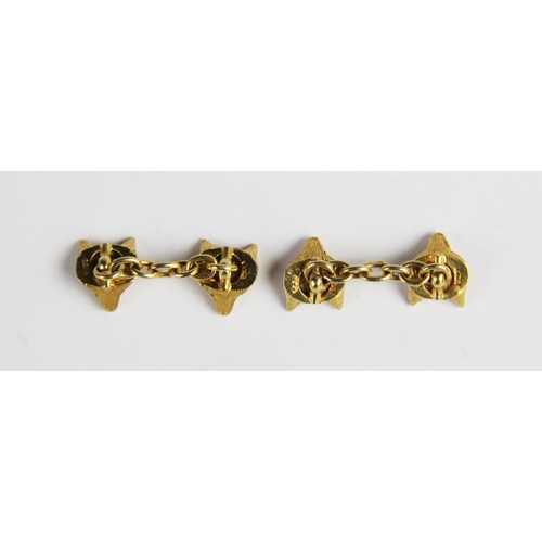 248 - A pair of 9ct gold fox mask cufflinks by Alabaster & Wilson, Birmingham 1984, each fox head realisti... 