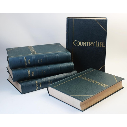 488 - COUNTRY LIFE MAGAZINE, eighteen volumes numbered 19 to 36 inclusive, green cloth boards with gilt em... 