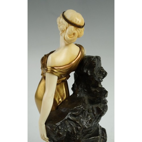 379 - An Art Deco gilt bronze and ivory figure in the manner of Johann Philipp Ferdinand Preiss, early 20t... 