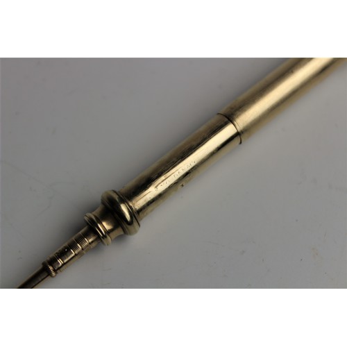 219 - A Victorian mechanical propelling pencil by Sampson Mordan, the yellow metal pencil with reeded exte... 