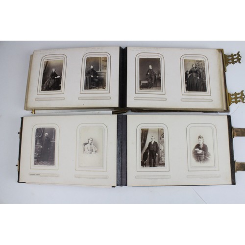 359 - A Victorian photograph album, mid 19th century, embossed 'H. Jardine' and dated '1863', containing a... 