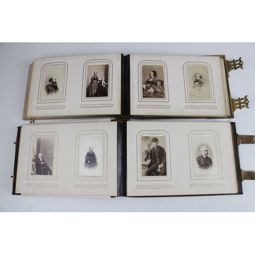 359 - A Victorian photograph album, mid 19th century, embossed 'H. Jardine' and dated '1863', containing a... 