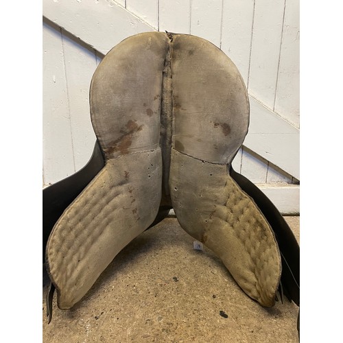 438 - A Wilton Oxford leather side saddle, patent number 1740, 22inch seat (at fault)