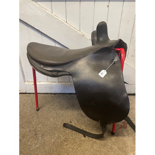 438 - A Wilton Oxford leather side saddle, patent number 1740, 22inch seat (at fault)