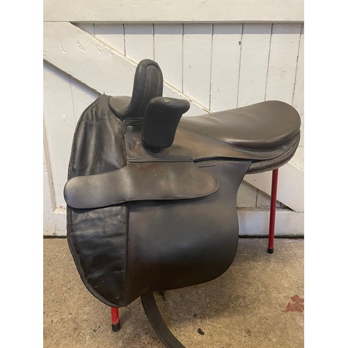 438 - A Wilton Oxford leather side saddle, patent number 1740, 22inch seat (at fault)