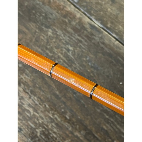 480A - A Hardy 'C.C. de France' two piece split cane palakona fly rod, No. E94469, in cloth bag with labels... 