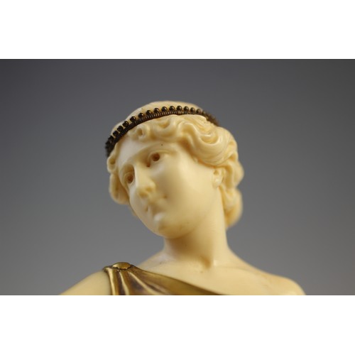 379 - An Art Deco gilt bronze and ivory figure in the manner of Johann Philipp Ferdinand Preiss, early 20t... 