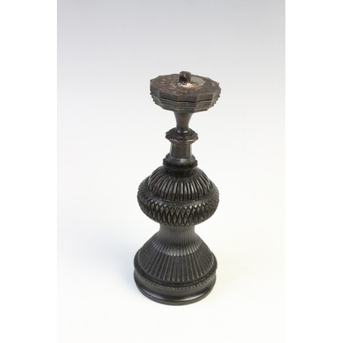 363 - An extensive collection of treen pieces, 19th century and later, to include turned lidded and open v... 