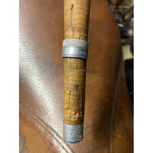 480 - A Hardy 'C.C. de France' two piece split cane palakona fly rod, No. H7008, in cloth bag with labels