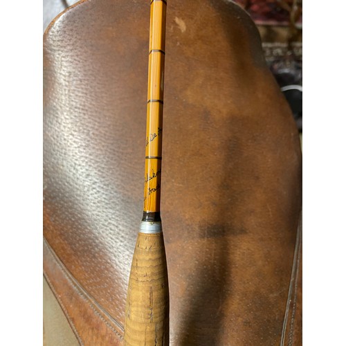 480 - A Hardy 'C.C. de France' two piece split cane palakona fly rod, No. H7008, in cloth bag with labels