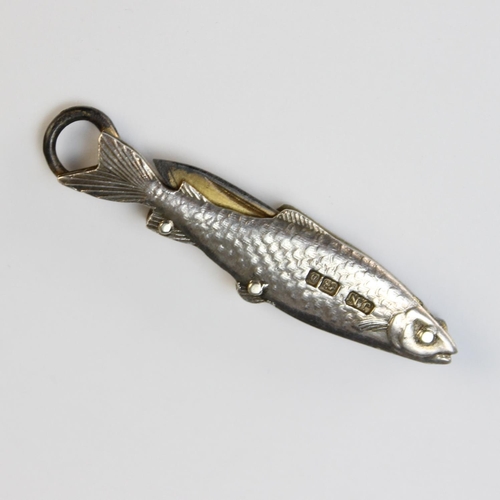 106 - A Victorian novelty silver pocket knife by J Nowill & Sons, Birmingham 1900, realistically modelled ... 