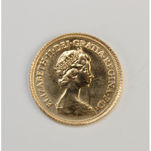 135 - An Elizabeth II gold half sovereign, dated 1982, weight 4.02gms