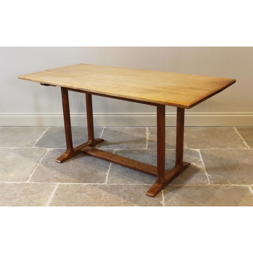 627 - An early 20th century honey oak Arts & Crafts refectory table After Ambrose Heal, the rectangular ta... 