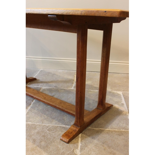 627 - An early 20th century honey oak Arts & Crafts refectory table After Ambrose Heal, the rectangular ta... 