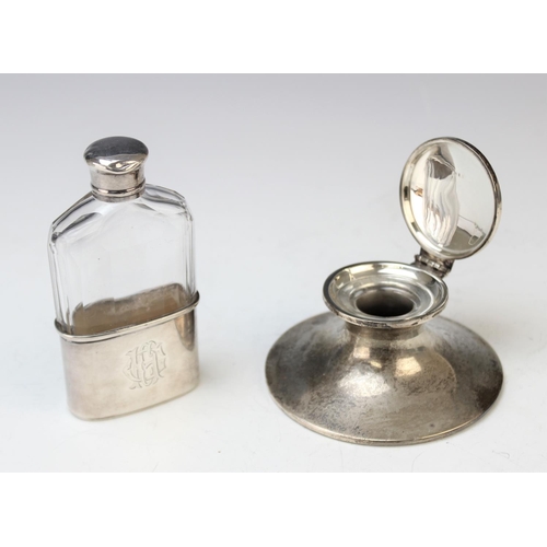 75 - A Victorian cut glass silver mounted hip flask by Thomas Johnson I, London 1878, of faceted form wit... 