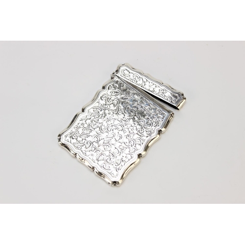 78 - A Victorian silver calling card case by Colen Hewer Cheshire, Birmingham 1898, of rectangular form w... 